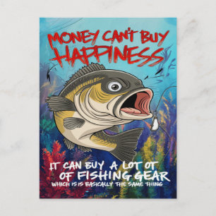 Carte Postale Joie du matériel de pêche