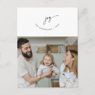 Carte Postale Joie, Salutation, Photo de famille, Script sourian