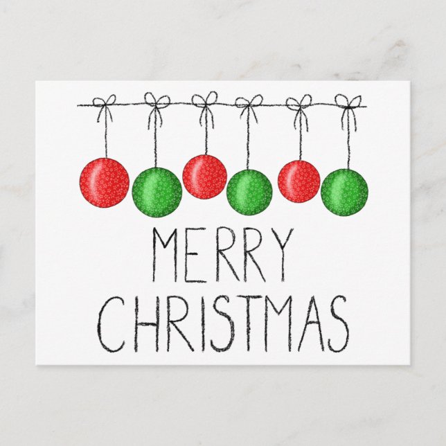 Carte Postale Joie Simple Joyeux Noël Typographie moderne (Devant)