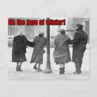 Carte Postale joies de l'hiver