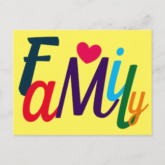 Carte Postale Joli Amour Familial Coloré