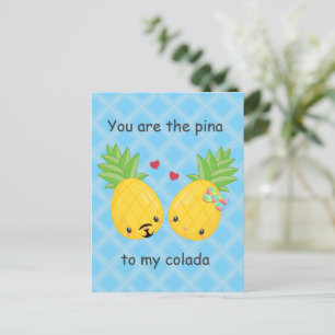 Carte Postale Joli ananas Tropical Pina Colada Romantique