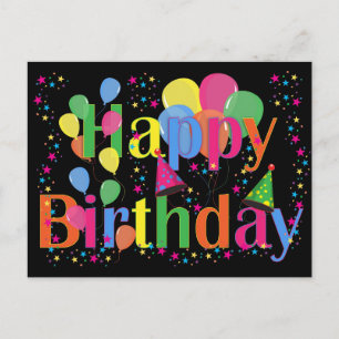 Carte Postale Joli Anniversaire coloré et simple