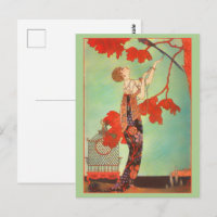 Joli Art Nouveau français Cage à oiseaux perroquet