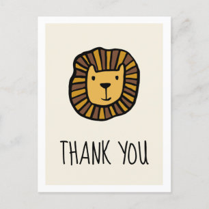 Carte Postale Joli Baby shower de lion jungle Merci