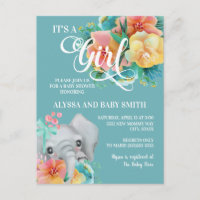 Joli Baby shower d'éléphant rose jaune Turquoise