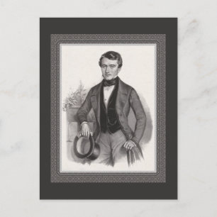 Carte Postale Joli Biedermeier Gentleman Élégant Vintage