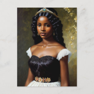 Carte Postale Joli Black Princess Portrait Art