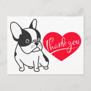 Carte Postale Joli Bouledogue Français Merci Frenchie Chiots Chi