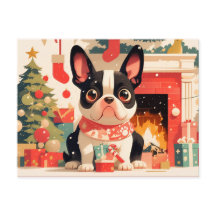 Joli Bouledogue Français près de la cheminée de No