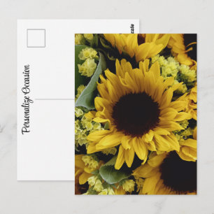 Carte Postale Joli bouquet varié de tournesol et petites fleurs