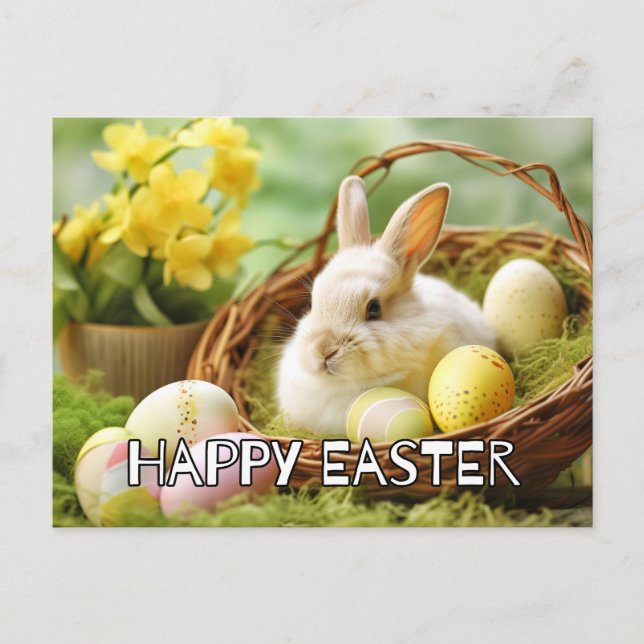 Carte Postale Joli Bunny Dit Bonne Pâques (Devant)