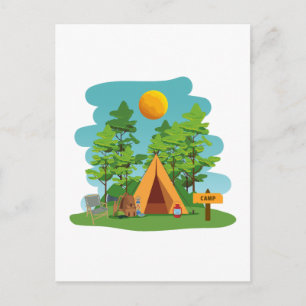 Carte Postale Joli camping, randonnée et nature en plein air