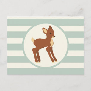 Carte Postale Joli cerf de bois; Grandes vertes de sable