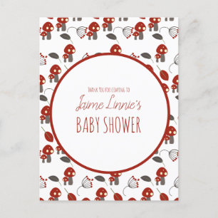 Carte Postale Joli Champignon Baby Shower Garden Forest Merci