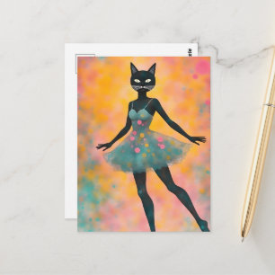 Carte Postale Joli Chat Dansant