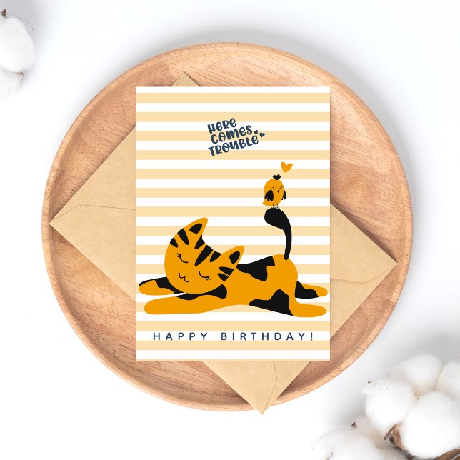Carte Postale Joli Chat Roux - Anniversaire Enfant (Créateur téléchargé)