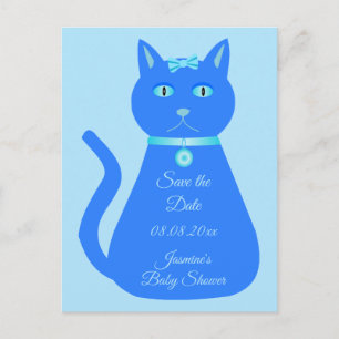 Carte Postale Joli Chaton Garçon Bleu Bébé Fait sur Mesure Baby
