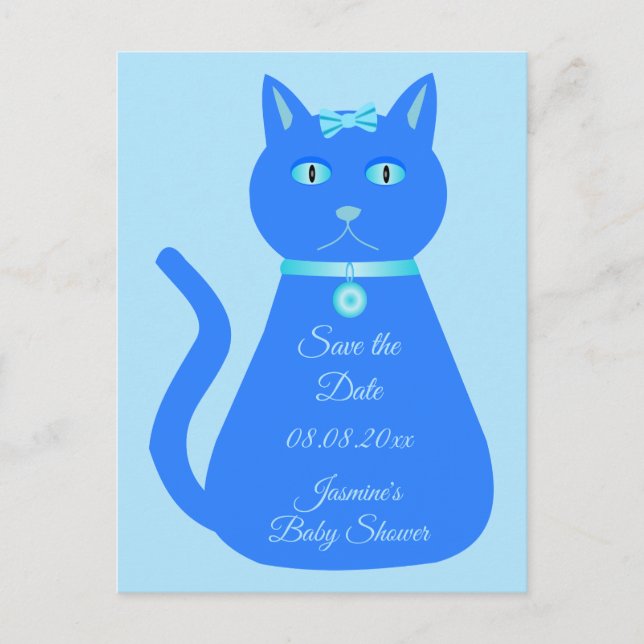 Carte Postale Joli Chaton Garçon Bleu Bébé Fait sur Mesure Baby  (Devant)
