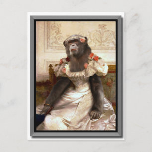 Carte Postale Joli Chimp en Gown