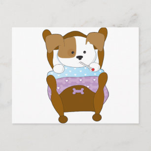 Carte Postale Joli chiot malade