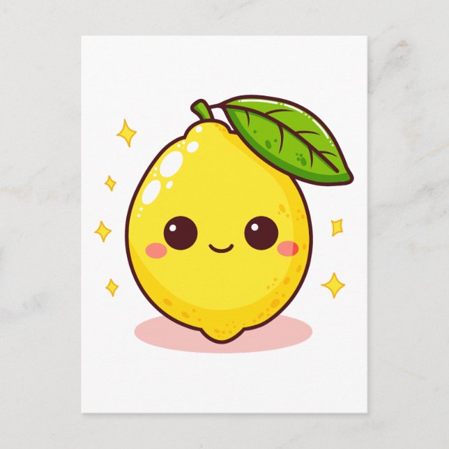 Carte Postale Joli Citron Jaune Heureux (Devant)