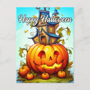 Carte Postale Joli Citrouille d'Halloween