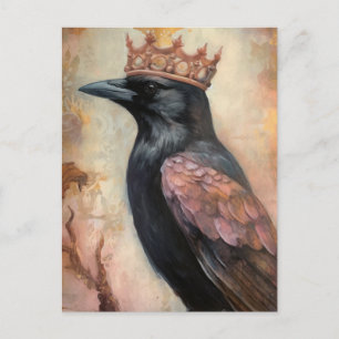 Carte Postale Joli corbeau dans une couronne