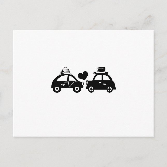 Carte Postale Joli couple de voitures (Devant)