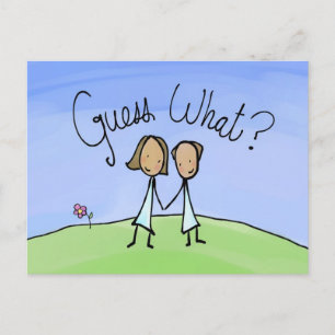 Carte Postale Joli Couple Lesbien Devinez Quoi