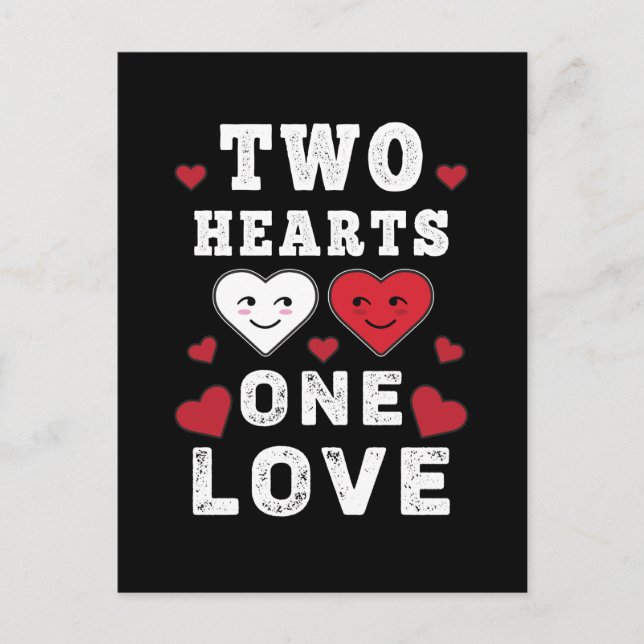 Carte Postale Joli Deux Cœurs Un Amour Anniversaire Saint-Valent (Devant)