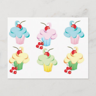 Carte Postale Joli ensemble de cupcakes