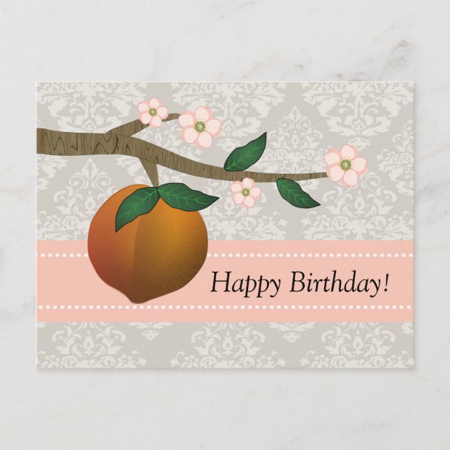 Carte Postale Joli été Géorgie pêche et design floral (Devant)