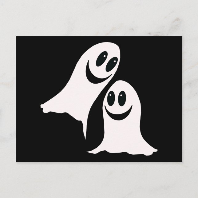 Carte Postale Joli Fantômes de dessin d'Halloween (Devant)