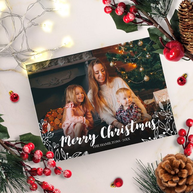 Carte Postale Joli feuillage d'hiver Photo Joyeux Noël (Créateur téléchargé)