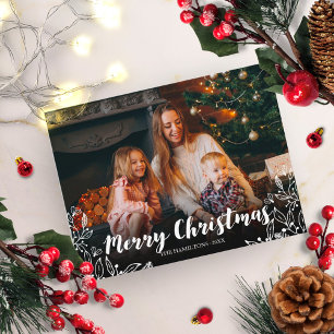 Carte Postale Joli feuillage hivernal Photo Joyeux Noël