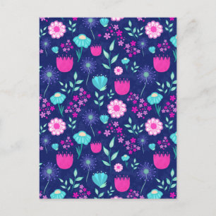 Carte Postale Joli fond à motif floral