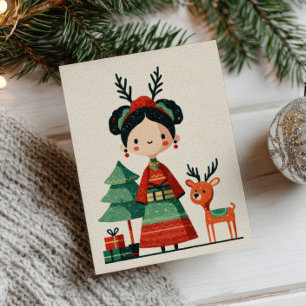 Carte Postale Joli Frida Kahlo Minimaliste Cartographie Noël