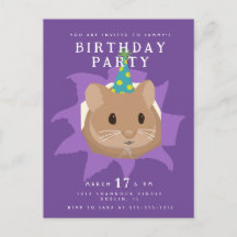 Joli hamster d'anniversaire regardant à travers un