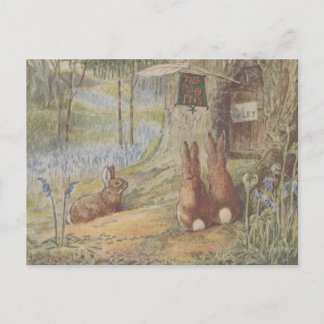 Carte Postale Joli lapin lapin de Pâques Vintage rétro