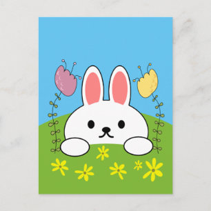 Carte Postale Joli lapin lapin lapin en caricature