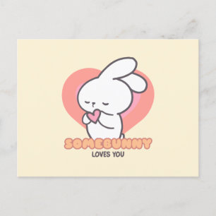 Carte Postale Joli Lapin : Un Petit Lapin Vous Aime