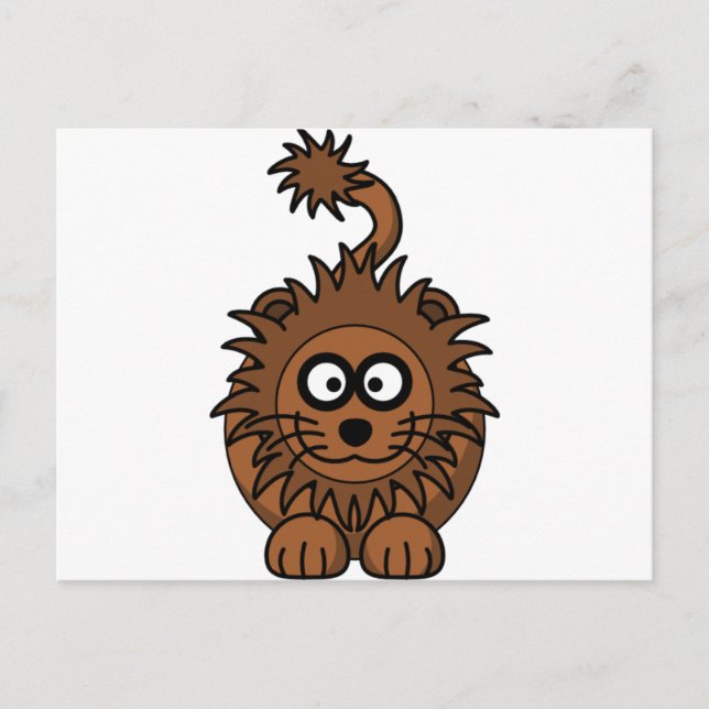 Carte Postale Joli lion caricature (Devant)