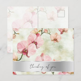 Carte Postale Joli Mariage d'orchidées roses