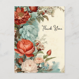 Carte Postale Joli Merci Floral Rose
