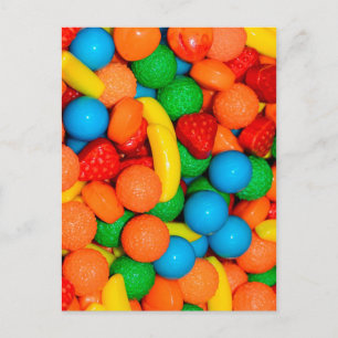 Carte Postale Joli Motif de bonbons colorés