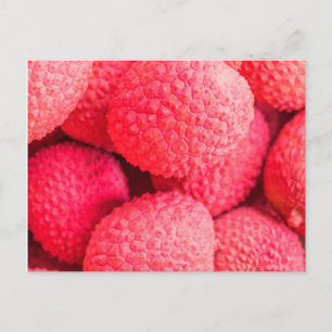 Carte Postale Joli Motif de Fruit Lychee Rose