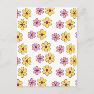 Carte Postale Joli motif de grandes fleurs