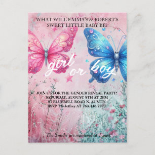 Carte Postale joli papillon Genre Revela Party Invitation
