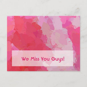Carte Postale Joli Papillons Roses